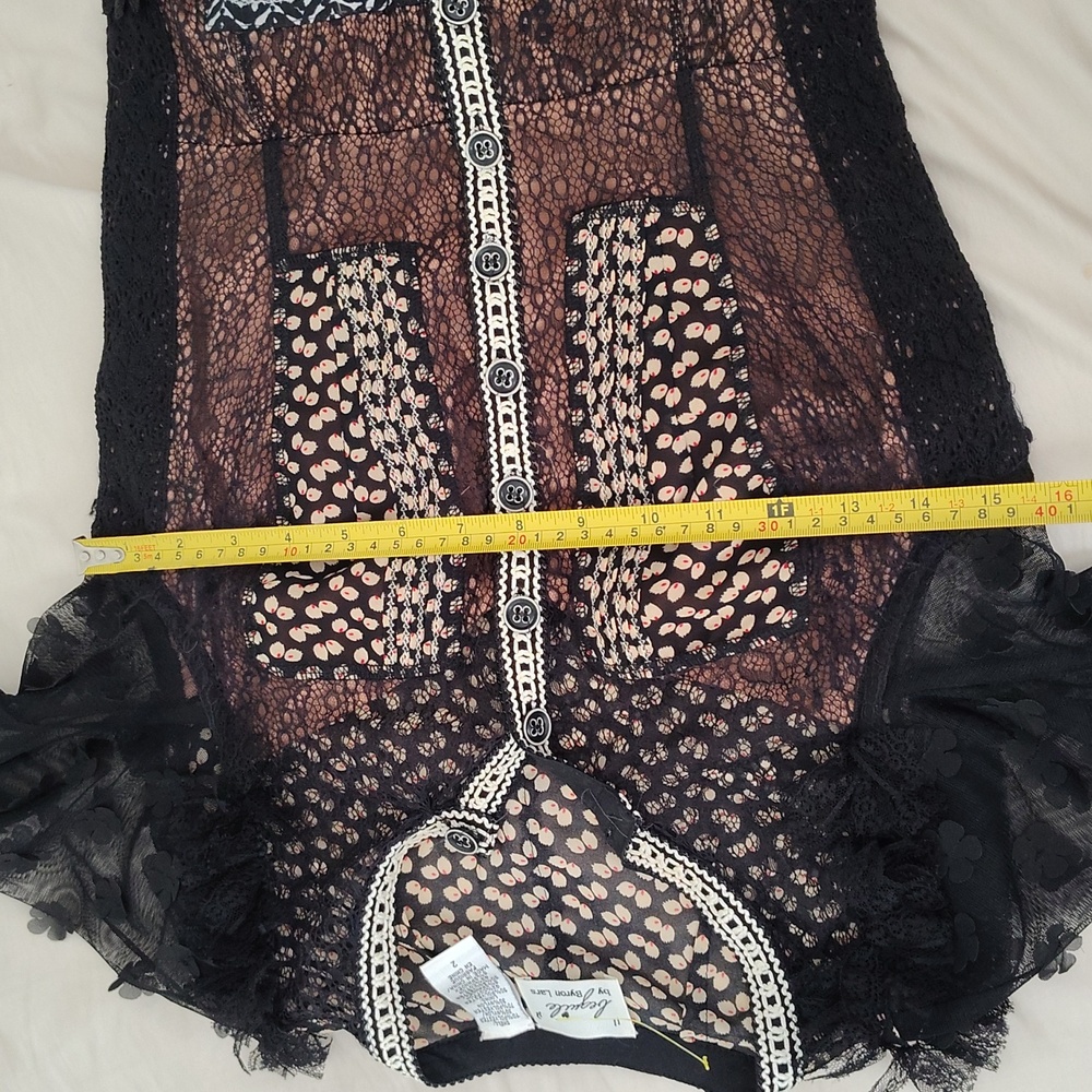 Byron Lars Black and Brown Patterned Midi Dress - Picture 6 of 7